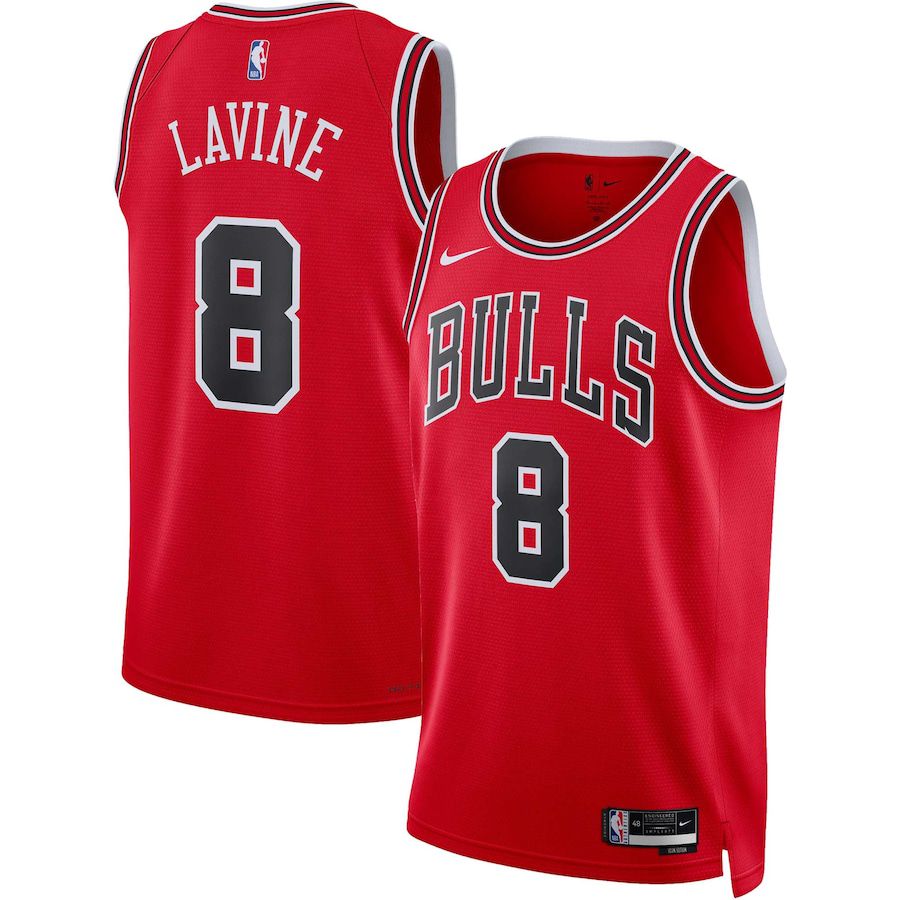 Men Chicago Bulls 8 Zach LaVine Nike Red 2022-23 Swingman NBA Jersey
